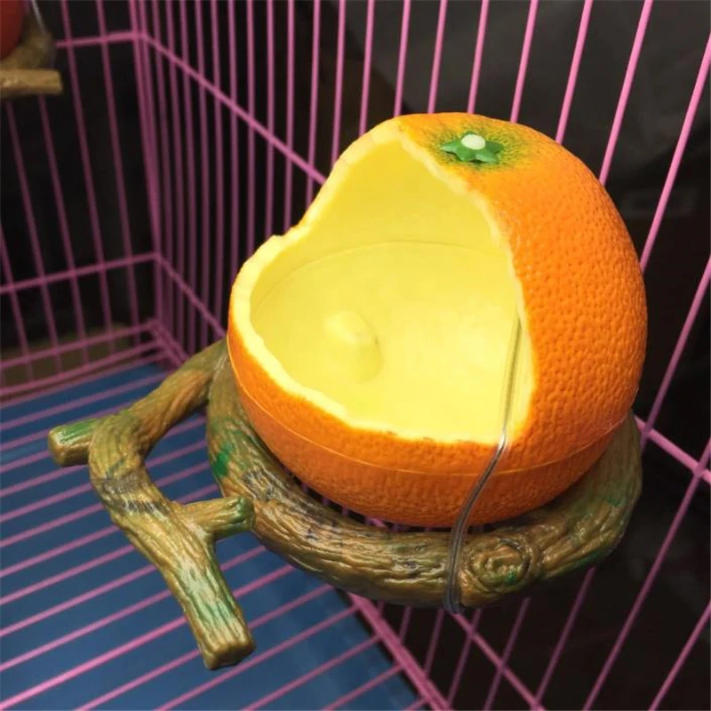 1 Adet Komik Meyve Şekli Kuş Papağan Besleyici Portakal Nar Gıda Su besleme kasesi Konteyner Besleyiciler Kasalar Kafesleri Coop Pet 1