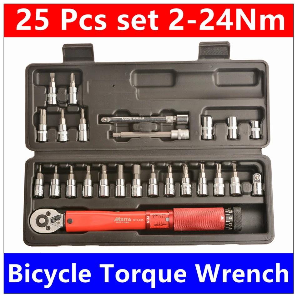 25 ADET 2-24NM Ayarlanabilir Tork Anahtarı Bisiklet onarım aletleri seti Bisiklet Tamir Anahtarı 1
