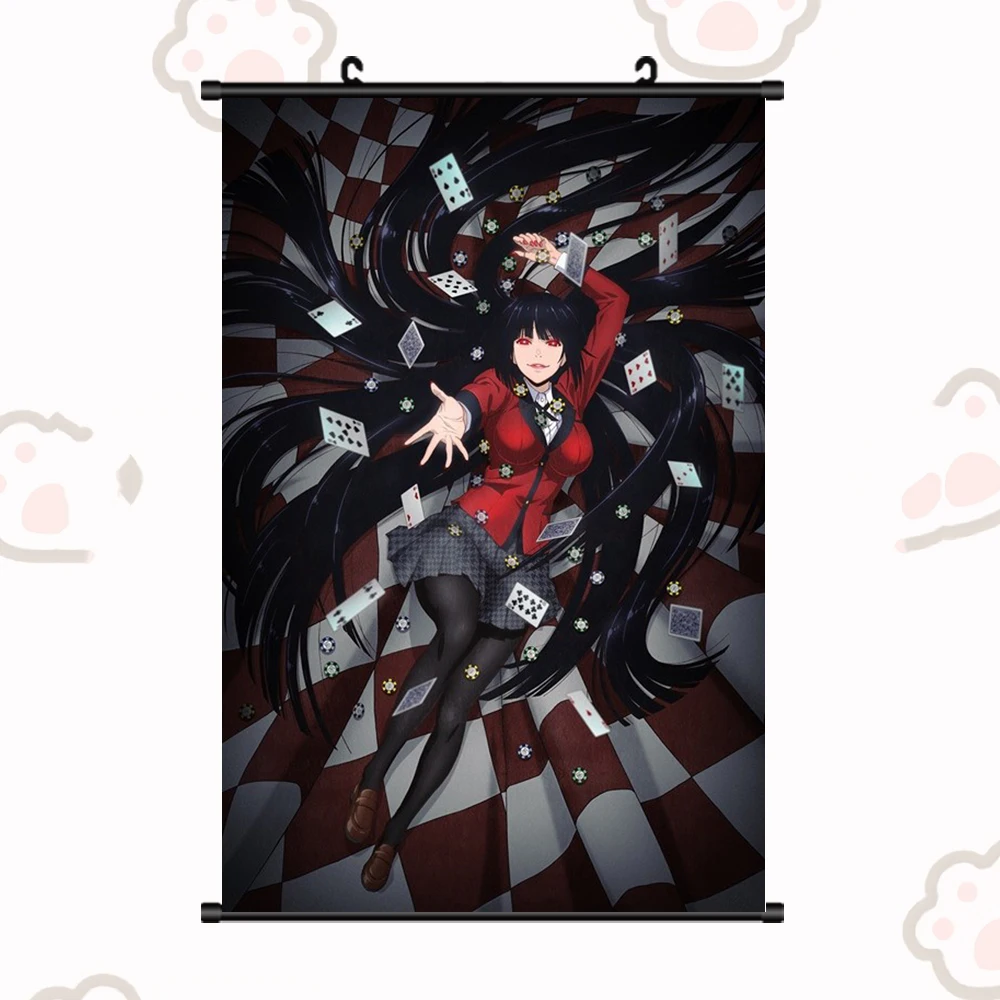 Kakegurui Zorlayıcı Kumarbaz Jabami Yumeko Saotome Meari Posteri Anime Cosplay Kaydırma Duvar Duvar Asılı Posteri Ev Dekor Hediye 1