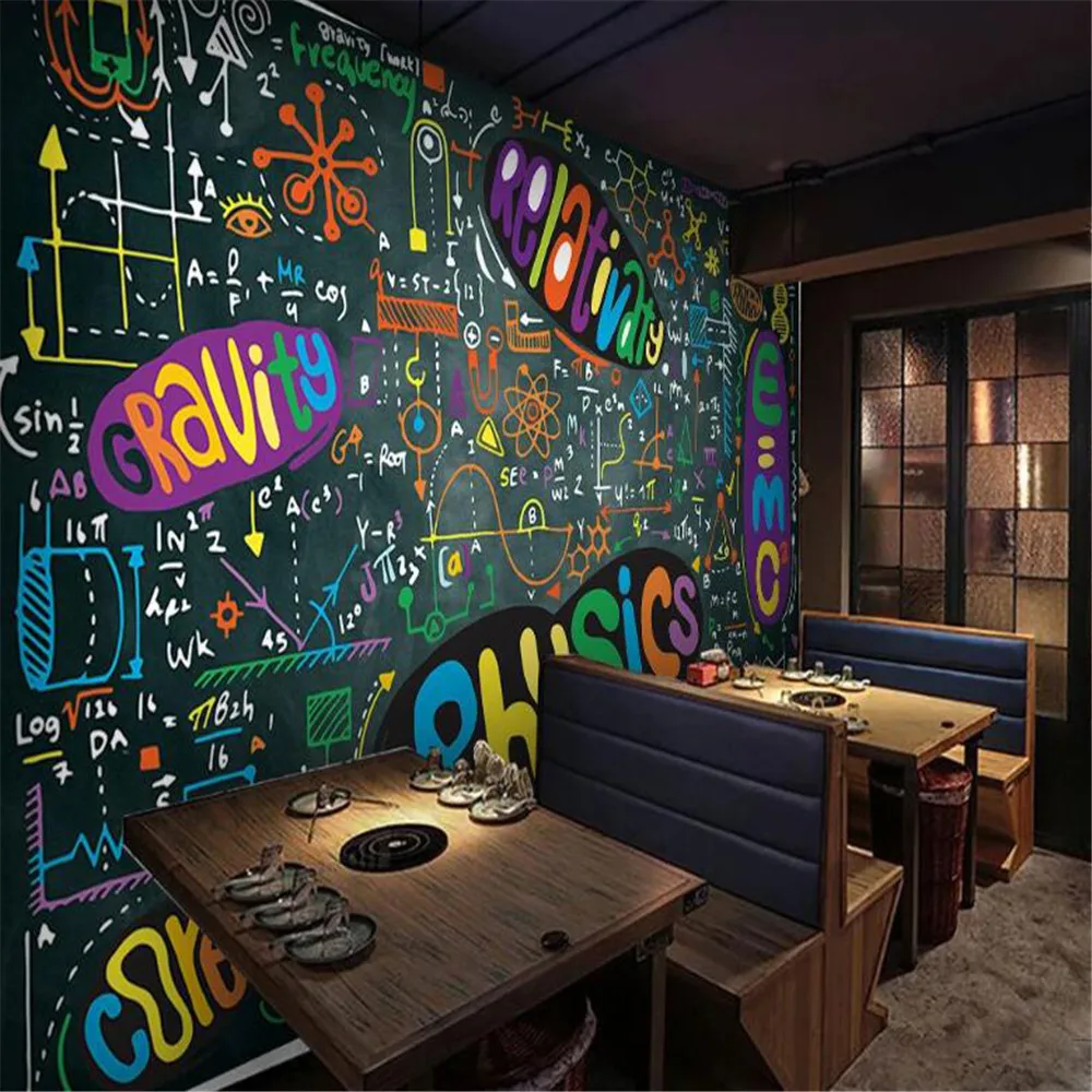 Milofi özel 3D fotoğraf duvar kağıdı duvar İskandinav el-boyalı renkli tebeşir formülü tahta arka plan duvar 1