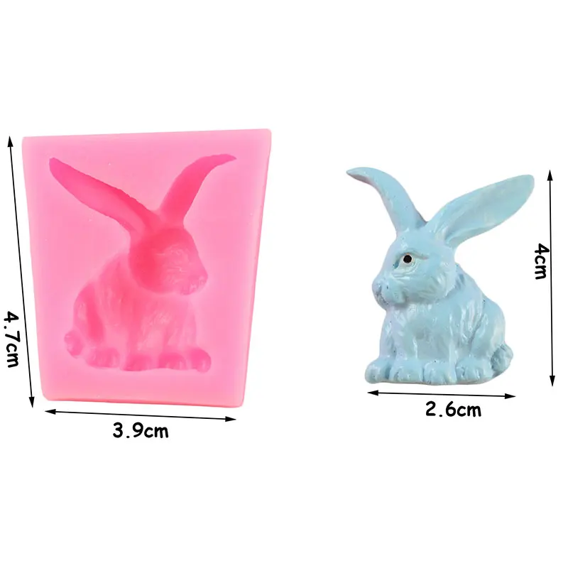 Paskalya tavşanı silikon kalıp Kek Topper Fondan Kalıpları Kek Dekorasyon Araçları Çikolata Gumpaset Polimer Kil Şeker Kalıpları 1