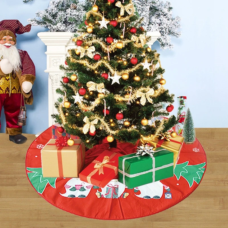 Rustik Noel Ağacı Etek Meçhul Gnome Desen Noel Ağacı Etek Kapak için Tatil Parti Kapalı Noel Süslemeleri 1