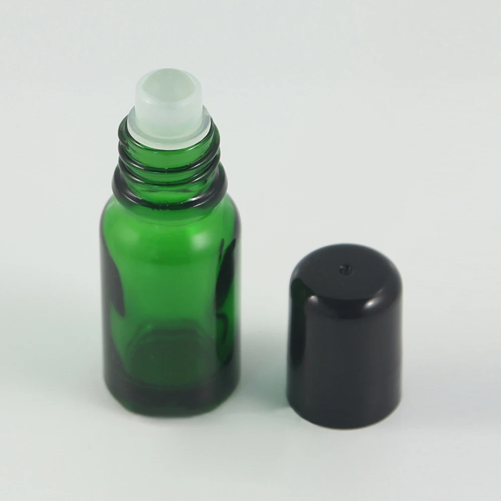 toptan yeşil yuvarlak uçucu yağ cam rolon şişe satılık 10ml küçük taşınabilir Aromaterapi Parfüm kapları 1