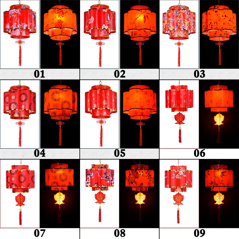 Çin Geleneksel Kırmızı Fener Sonbahar Ortası Çin Antika Tarzı Yeni Yıl Partisi Dekoru Fener Otel Kolye PVC Su Geçirmez 1