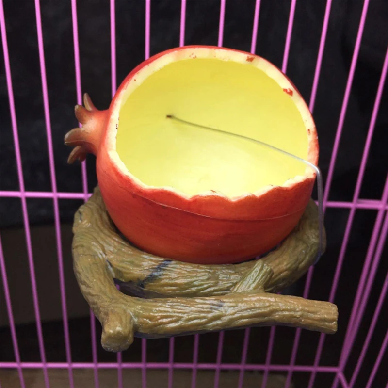 1 Adet Komik Meyve Şekli Kuş Papağan Besleyici Portakal Nar Gıda Su besleme kasesi Konteyner Besleyiciler Kasalar Kafesleri Coop Pet 2