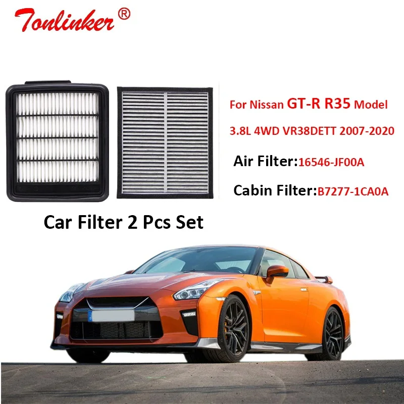 Araba Hava Filtresi Kabin Filtresi 2 Adet Set Nissan GT-R R35 2007-2020 3.8 L 4WD 3.8 AMT VR38DETT model filtresi 16546-JF00A B7277-1CA0A 2