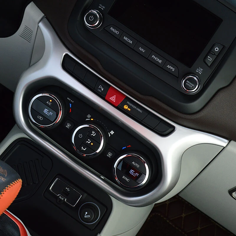 Jeep Renegade 2015 2016 2017 için araba aksesuarlar ABS Krom Araba klima Anahtarı paneli kapak trim araba Styling 1 adet 2