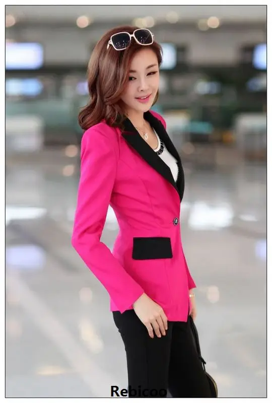 XXXL Yeni moda ilkbahar yaz kadın giyim ince uzun blazer siyah gri Ofis Bayan ceket 2