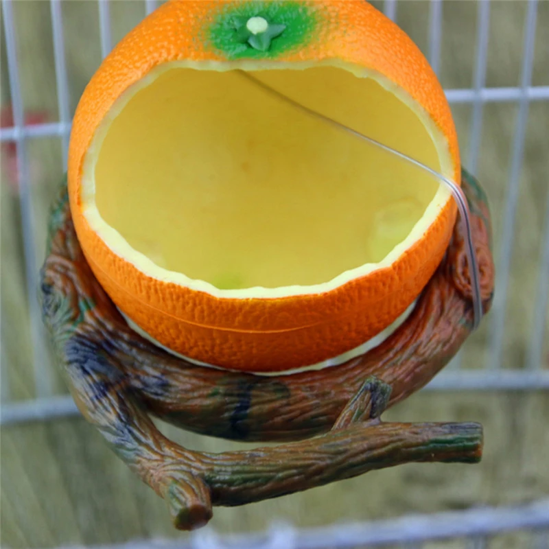 1 Adet Komik Meyve Şekli Kuş Papağan Besleyici Portakal Nar Gıda Su besleme kasesi Konteyner Besleyiciler Kasalar Kafesleri Coop Pet 3