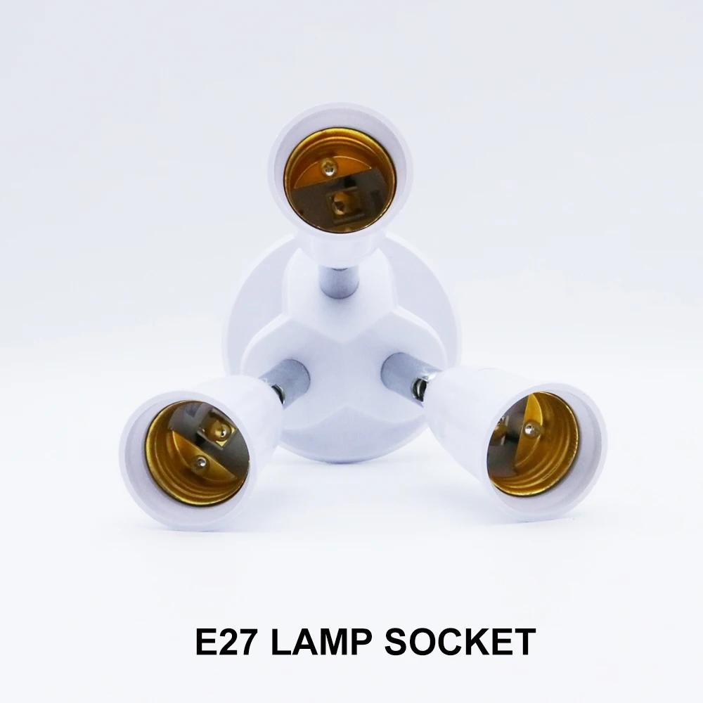 E27 Splitter 3 Kafaları Ayarlanabilir E27 To E27 Taban LED Ampul Adaptörü Dönüştürücü Lamba Tutucu Soket Splitter Lamba Tabanı 3