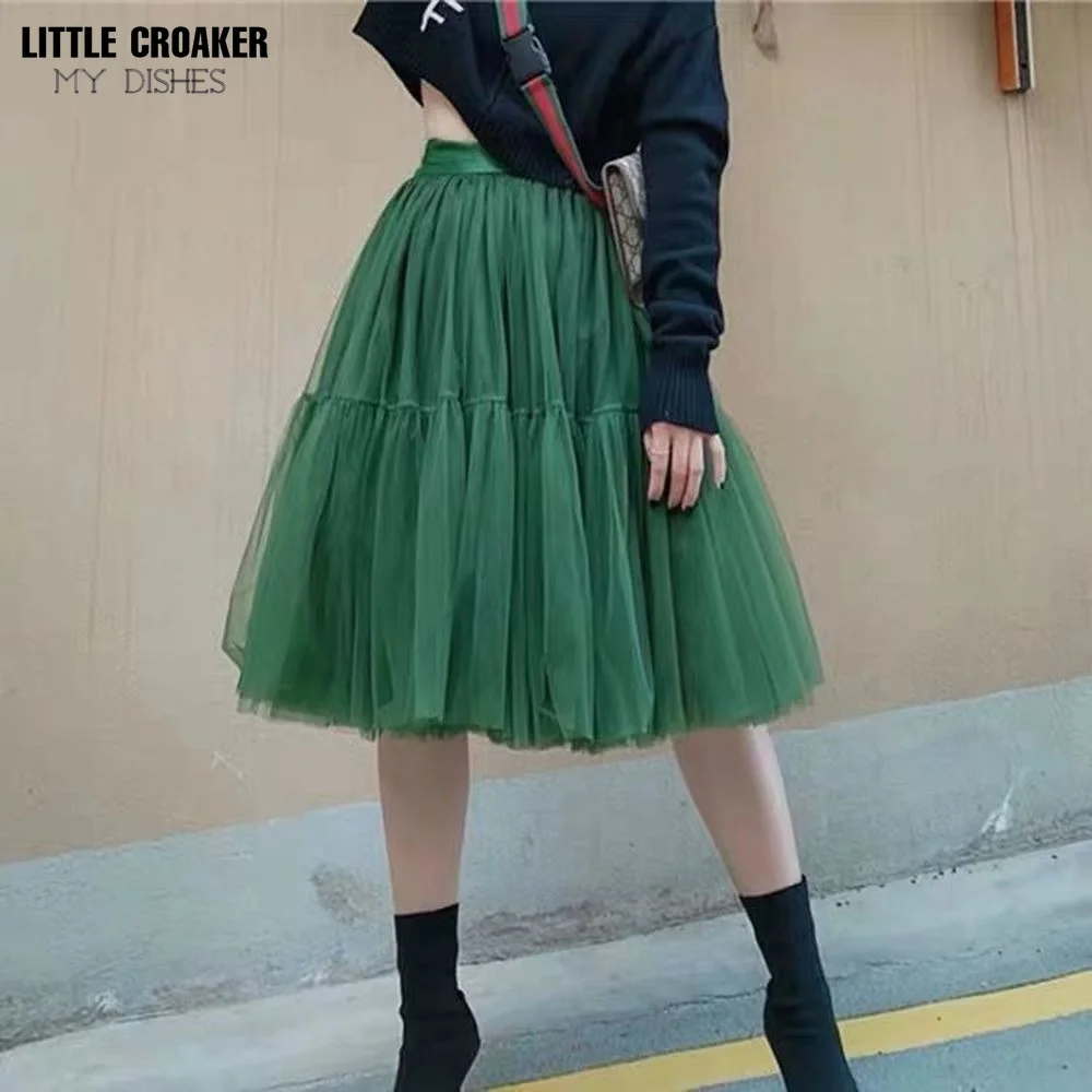 Kadın Lolita Gazlı Bez Y2K Kombinezon Akşam Parti Gotik Jüpon Vintage Elastik Bel Ruffles Kabarık Etek Mini Etek Elbise 3
