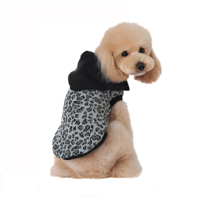 Kazak Kış Sıcak Jersey Orta Köpek Jumper Leopar Kazak Örme Greyhound Giysileri Lüks Moda Küçük Evcil Köpekler için Spitz 3