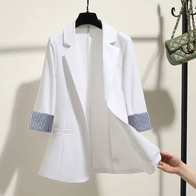 Küçük Takım Elbise Ceket Kadın 2020 İlkbahar Yaz Yeni İnce Kore Versiyonu Örtü İnce Kesit Üç Çeyrek Kollu Blazer Kadın 3
