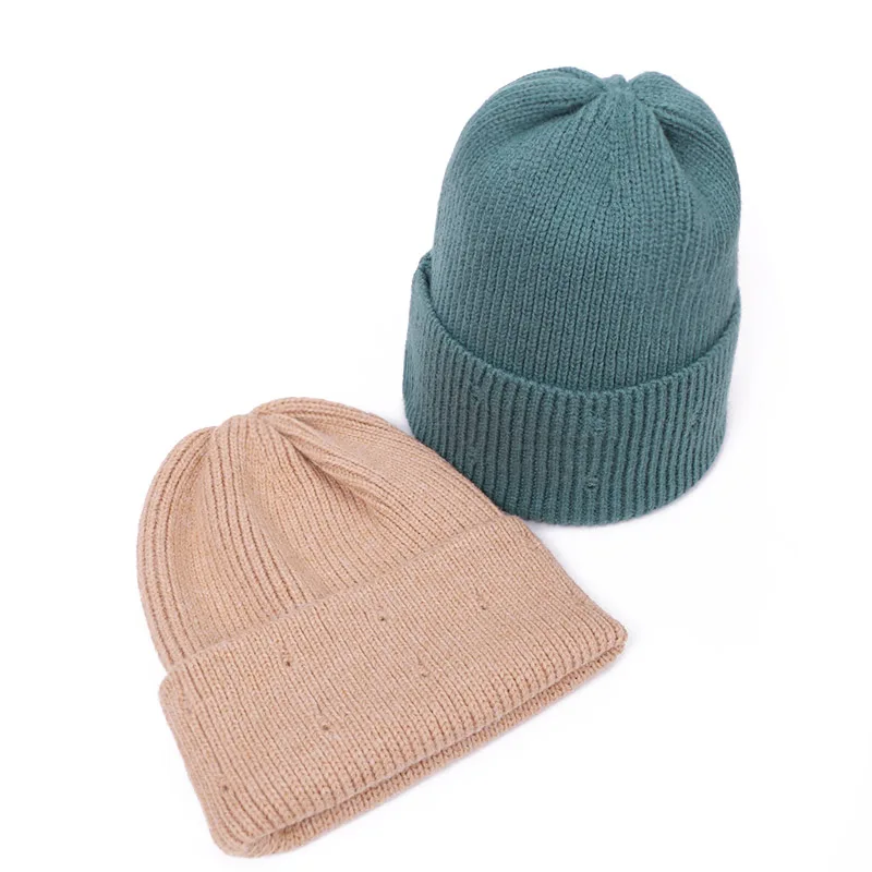 Kış Yün Örme Şapka Düz Renk Trendi Tığ Bere örgü bere Açık Rüzgar Geçirmez Yün Sıcak Kaput Şapka Delik Moda Kayak Kapaklar 3