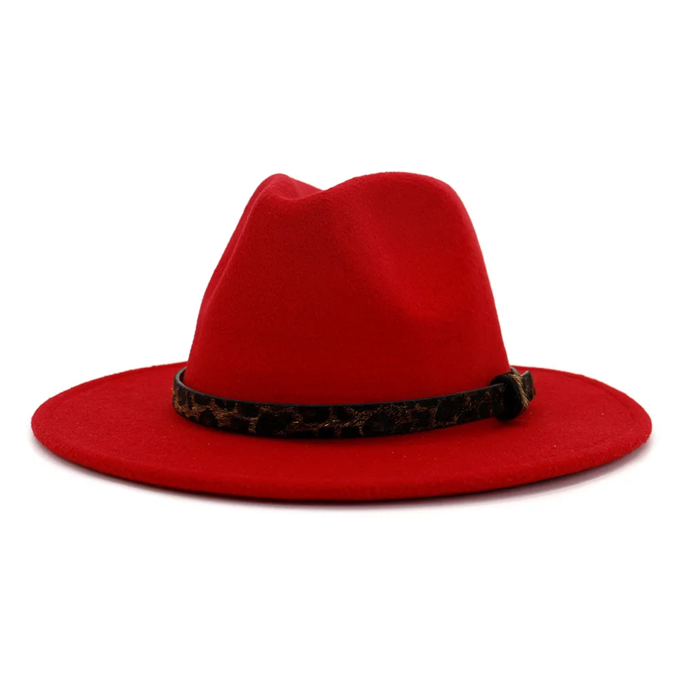 Sonbahar Kış Kadın Erkek Sıcak Satış 19 Renkler Yün fötr şapka Şapka Geniş Ağız Caz Panama Yeşil Beyaz Siyah Kırmızı Şapka ve Kapaklar 3