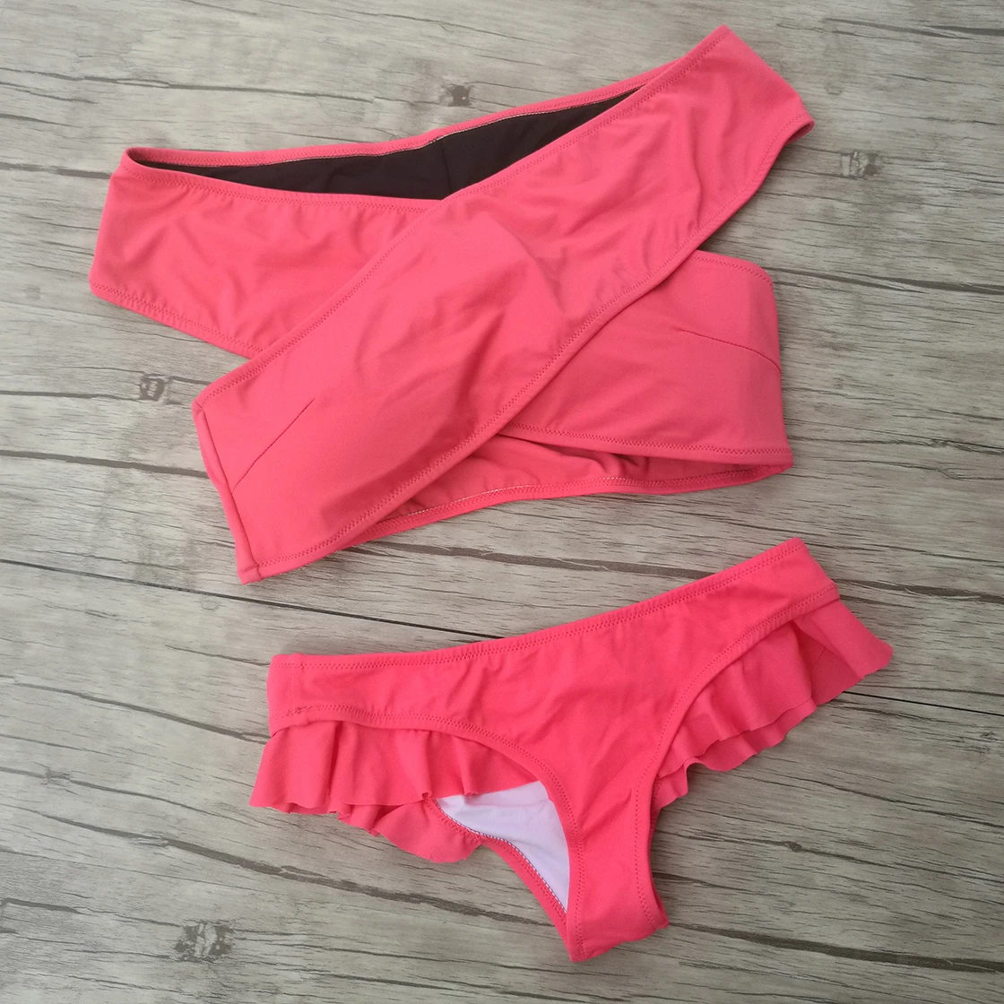 Sıcak! Yeni Kadın Bikini Setleri Kırmızı siyah Seksi Mayo Push Up Mayo Biquini Beachwear Seksi kız Yüksek Bel bikini 3