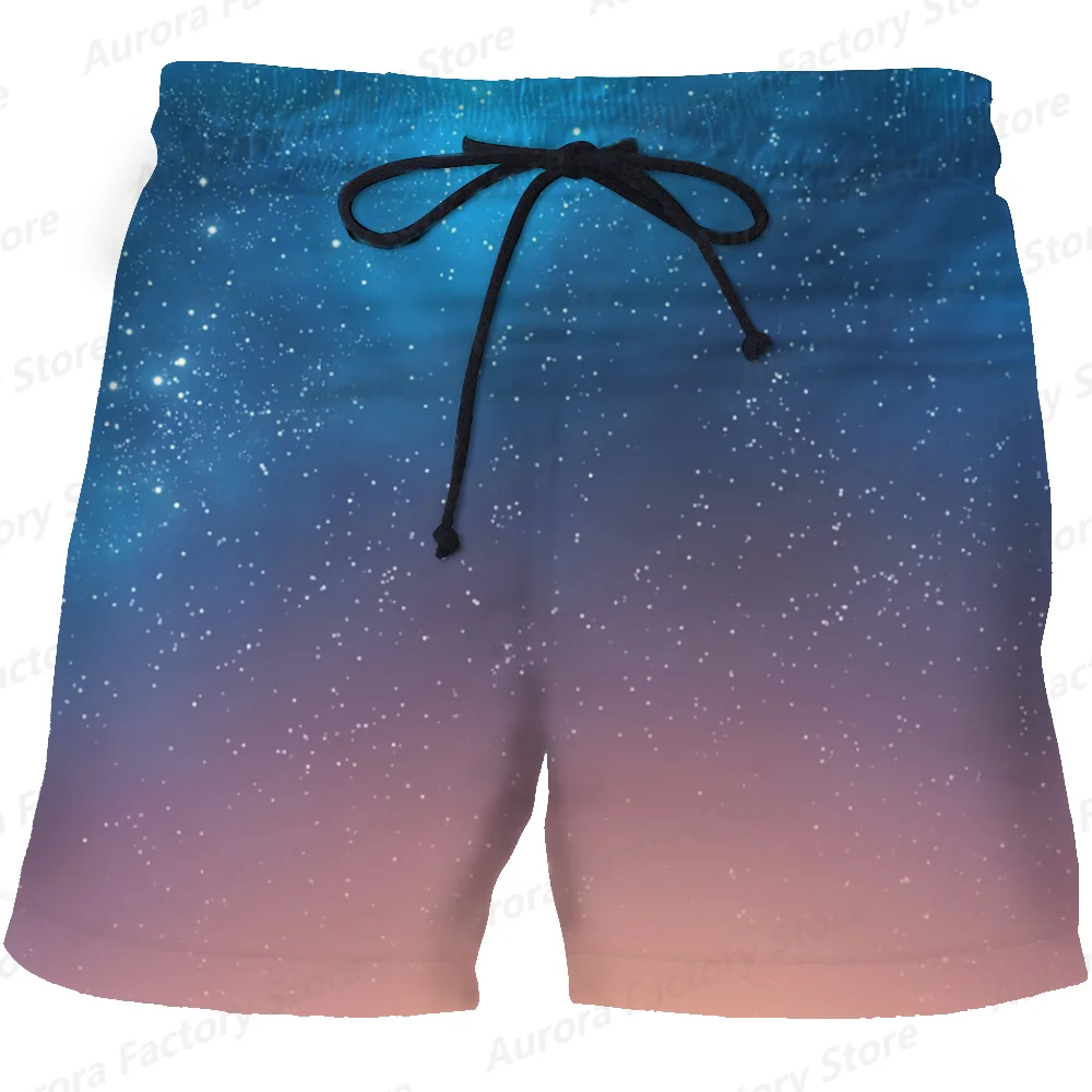 Yeni Yaz erkek Alev Baskı Şort Yüzme Pantolon Rahat Açık Serin Streetwear Moda Erkek Büyük Boy Plaj Giyim 3