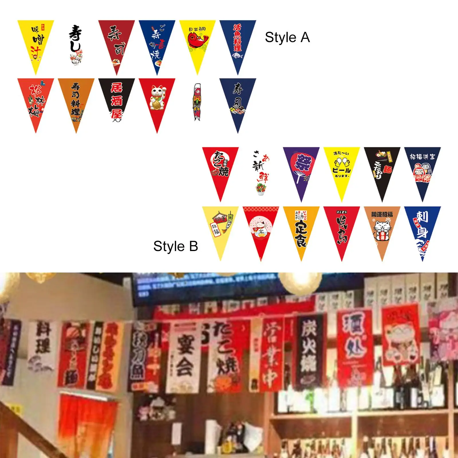 Japon afiş bayrakları suşi bayrakları asılı dize dekoratif dükkanı Bar için 4