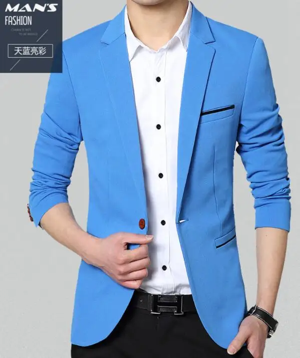 Marka Erkek Blazers İş günlük giysi Ofis Tek Göğüslü Çok Renkli Blazers Asya Boyutu M-6XL 4