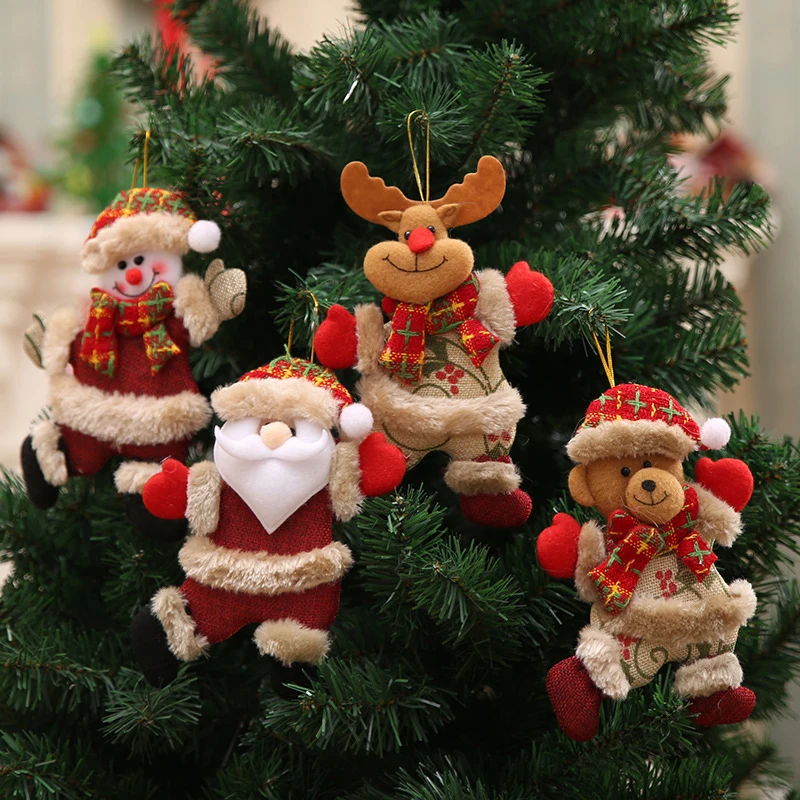 Noel Kolye Renkli Dans Santa Noel Ağacı Damla Süsler Süslemeleri Ev İçin Çocuk Oyuncakları Hediye Noel Yeni Yıl Dekor 4