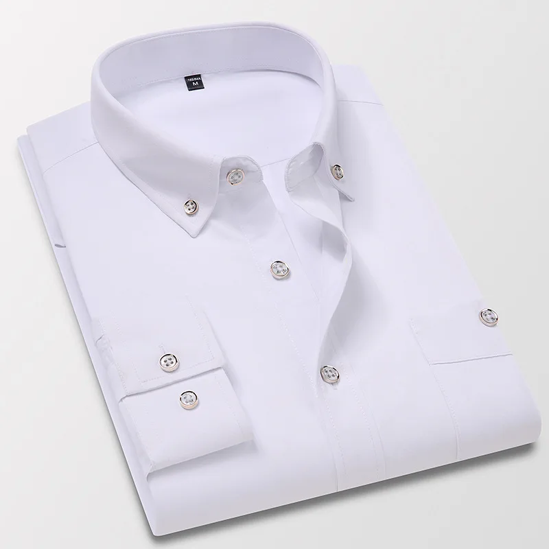 Yeni Sonbahar Erkekler Uzun Kollu Gömlek Slim Fit İş Resmi Elbise Gömlek erkek moda Giyim Homme Camisas 4