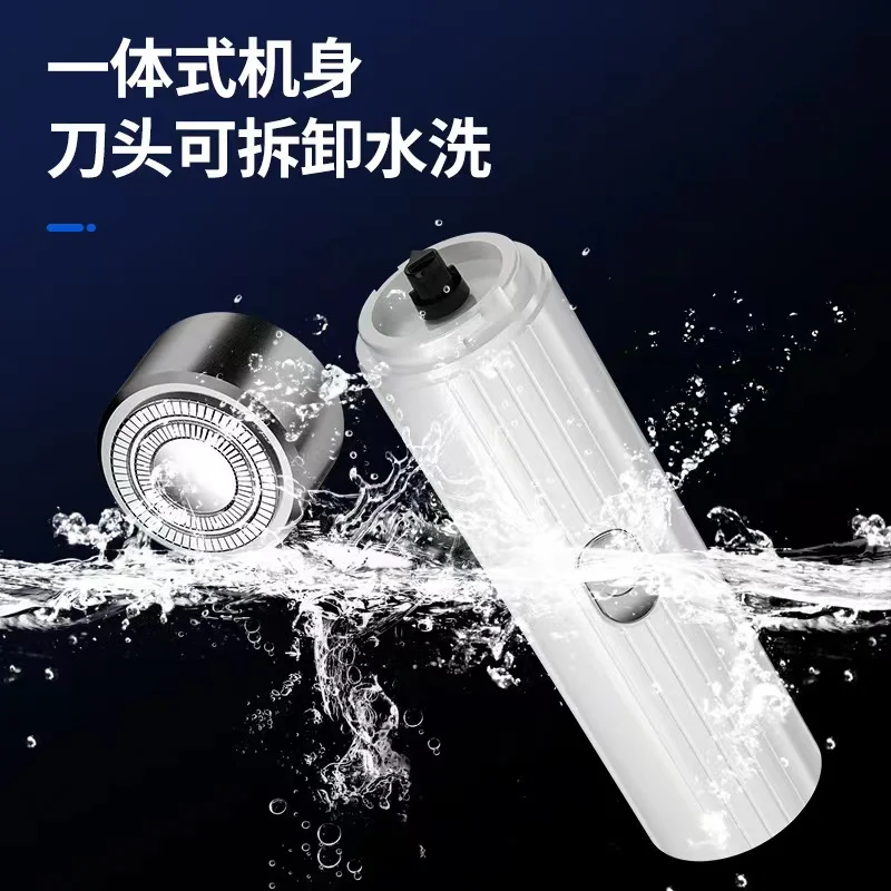 2 İn 1 Mini Taşınabilir Elektrikli Tıraş Makinesi Yıkanabilir Sakal Düzeltici USB Şarj Edilebilir Erkek Yüz Kasık Tüm Vücut Saç Vibrissa Tıraş Makinesi 5