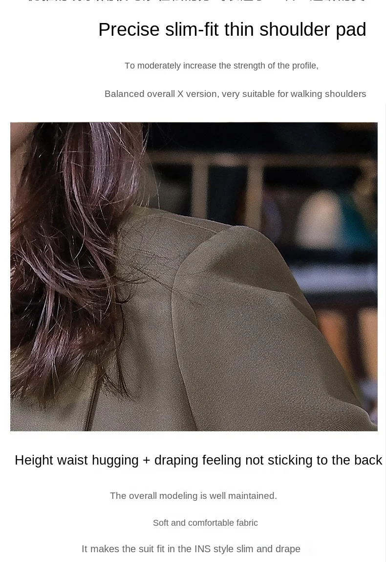 Büyük Boy kadın ceketi Takım Elbise 2022 Yeni Sonbahar ve Kış Moda Gevşek Uzun kollu Bayan Blazer Yüksek Kaliteli Mizaç 5