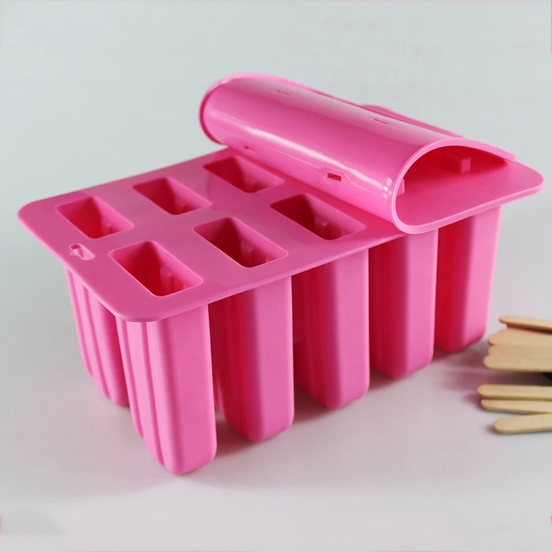 DIY 10 Hücre Dondurulmuş Lolly Suyu Makinesi Dondurma Pop Kalıp Popsicle Yoğurt Buz Kutusu 3 Renkler 5