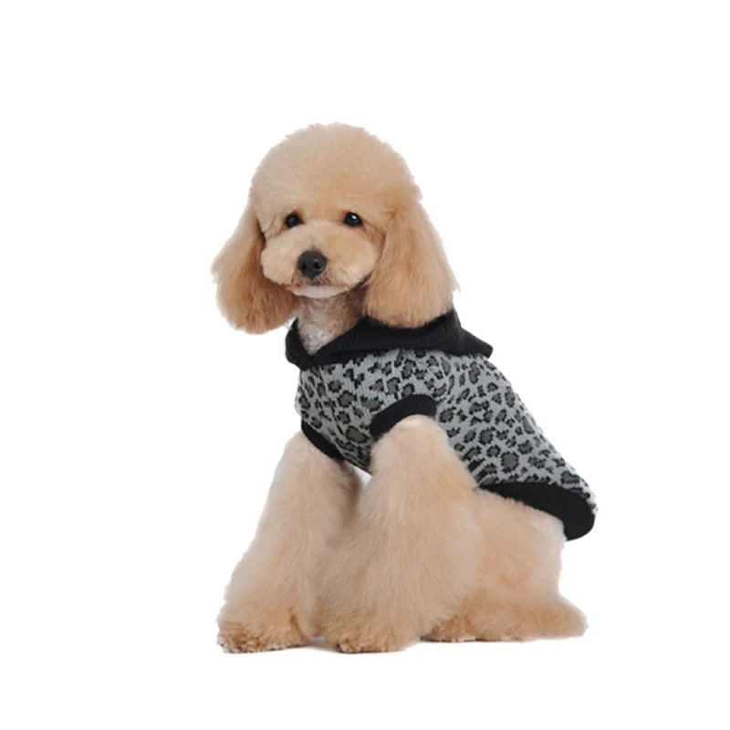 Kazak Kış Sıcak Jersey Orta Köpek Jumper Leopar Kazak Örme Greyhound Giysileri Lüks Moda Küçük Evcil Köpekler için Spitz 5