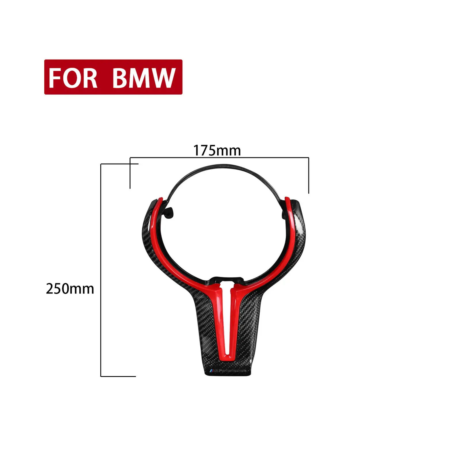 Kırmızı + Karbon Fiber direksiyon kılıfı BMW X5M X6M M2 M3 M4 M5 M6 2011-2018 5