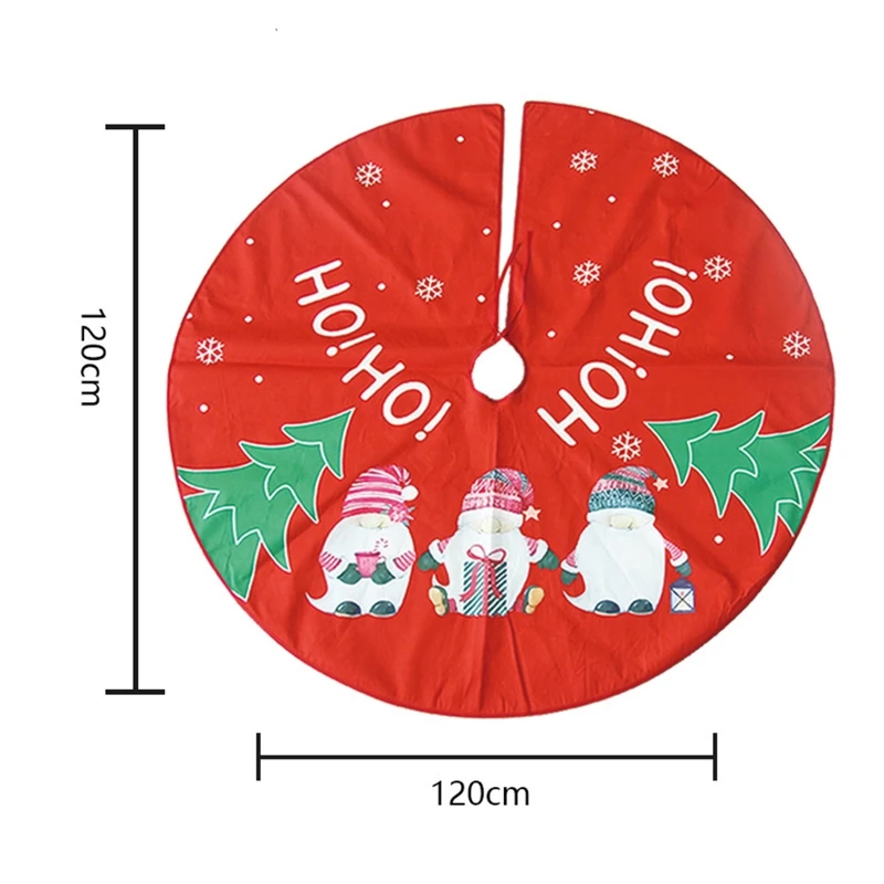 Rustik Noel Ağacı Etek Meçhul Gnome Desen Noel Ağacı Etek Kapak için Tatil Parti Kapalı Noel Süslemeleri 5