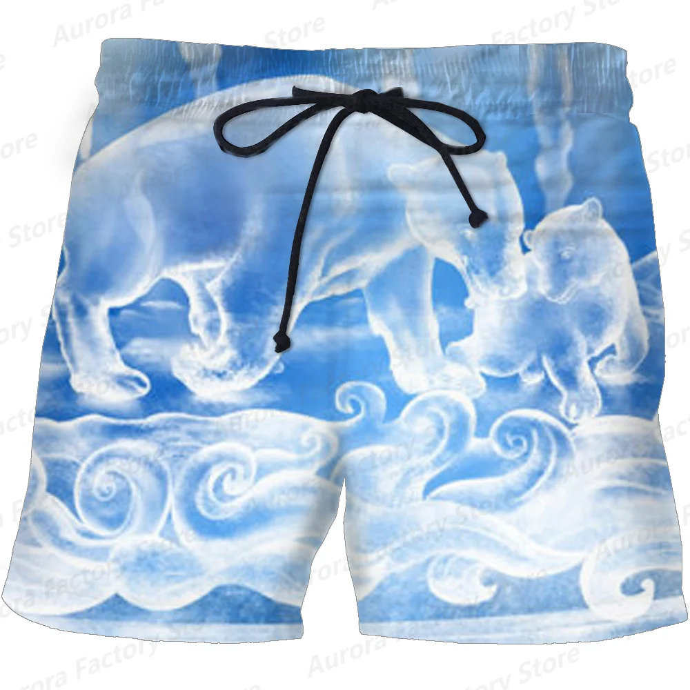 Yeni Yaz erkek Alev Baskı Şort Yüzme Pantolon Rahat Açık Serin Streetwear Moda Erkek Büyük Boy Plaj Giyim 5