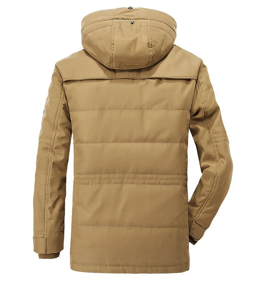 YENİ Ceket Erkekler Kalın Sıcak kapüşonlu parka Askeri Kargo Erkek Kış Rahat Ceket Sıcak Polar Erkek Palto Artı Boyutu M-6XL 5